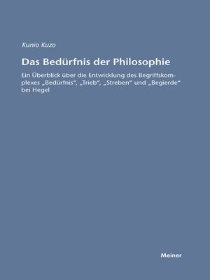 cover image of Das Bedürfnis der Philosophie